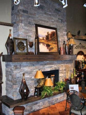 Stone Fireplace with